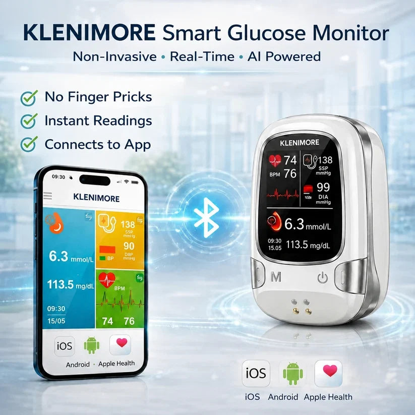 KLENIMORE fingertip health monitor and mobile application