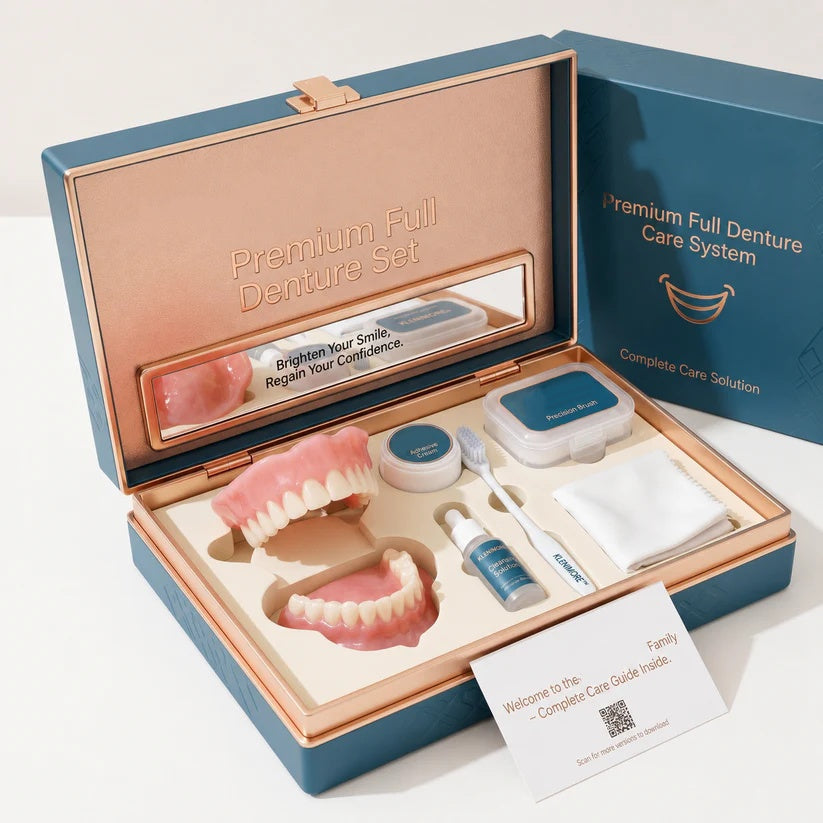Premium full denture care set